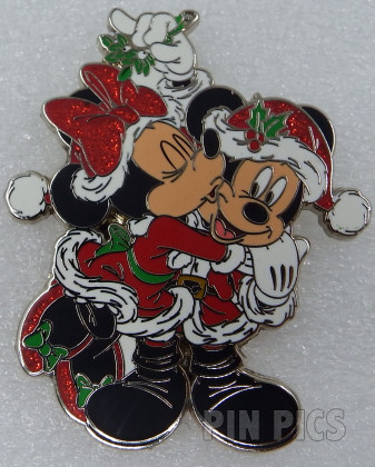 Dlp Mickey And Minnie Kissing Under Christmas Mistletoe Santa Suit