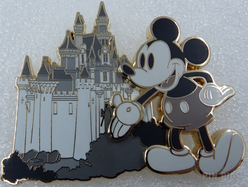 WDW - Mickey Mouse Black and White - Castle - 20 Years Pin Trading