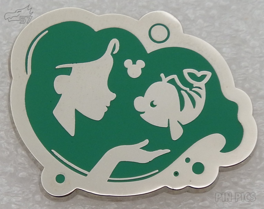 DL - Ariel and Flounder - Little Mermaid - Princess Profile Silhouettes - Hidden Mickey