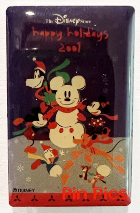 JDS - Mickey and Friends - Snowman Happy Holidays 2001 - Christmas 2002 -  Disney Store 10th Anniversary