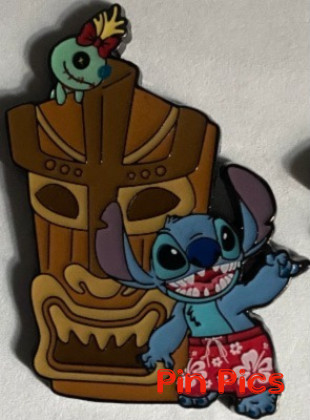 Loungefly - Stitch and Scrump - Lilo and Stitch - Tiki - Red and Pink Swim Trunks - Summer - Mystery