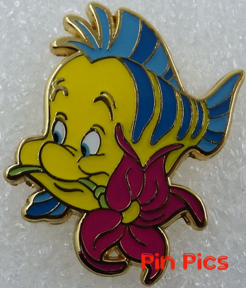 HKDL - Flounder - Pin Trading Night - Little Mermaid - Holding Flower