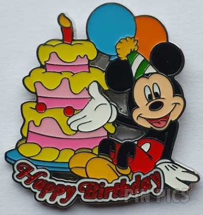 WDW - Mickey Mouse Sitting - Happy Birthday - Cake and Balloons