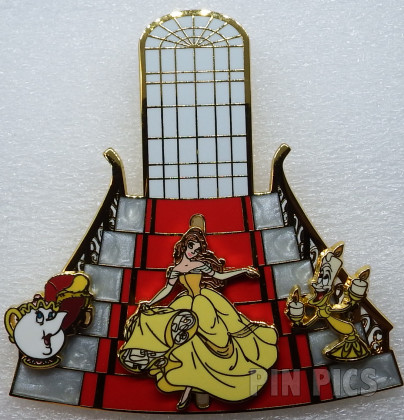 Loungefly - Belle and Enchanted Objects Staircase - Jumbo Slider - Beauty and the Beast - Mrs. Potts, Sultan, Lumiere