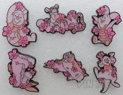 Loungefly - Pooh, Tigger, Piglet, Eeyore, Owl, Roo - Cherry Blossom Set - Pink Flowers - Mystery