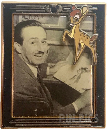 WDW - Walt Disney, Bambi - Drawing Bambi - With Walt Framed Pin Series #6