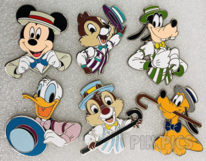 Mickey, Donald, Chip, Dale, Pluto and Goofy - Dapper Dans - Set