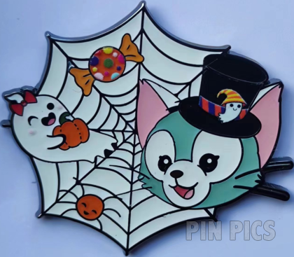 SDR - Gelatoni - Happy Halloween - Duffy and Friends - 2022 Mystery - Spider Web - Green Cat in Black Top Hat