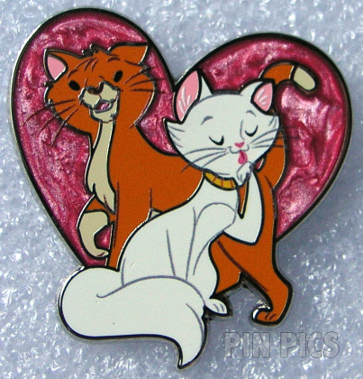 DIS - Duchess and O'Malley - Aristocats - I Love My Disney Cat - White and Orange - Pink Heart
