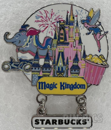 WDW - Magic Kingdom - Starbucks Discovery - Castle - Dumbo Ride - Tinker Bell - Tron - Dangle