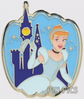 BoxLunch - Cinderella Holding Glass Slipper - Castle Portrait - Pumpkin