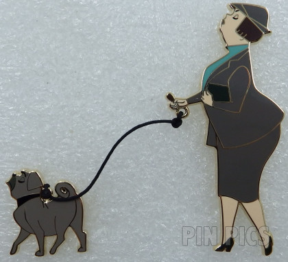 WDI - Woman Walking Pug - Owners with Matching Dogs - 101 Dalmatians 60th Anniversary
