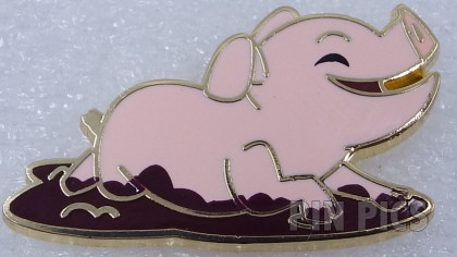 Cute Pink Pig in Mud - Pirates of the Caribbean Booster