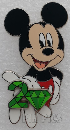 WDW - Mickey - 20th Anniversary of Pin Trading - Green 2 Diamond