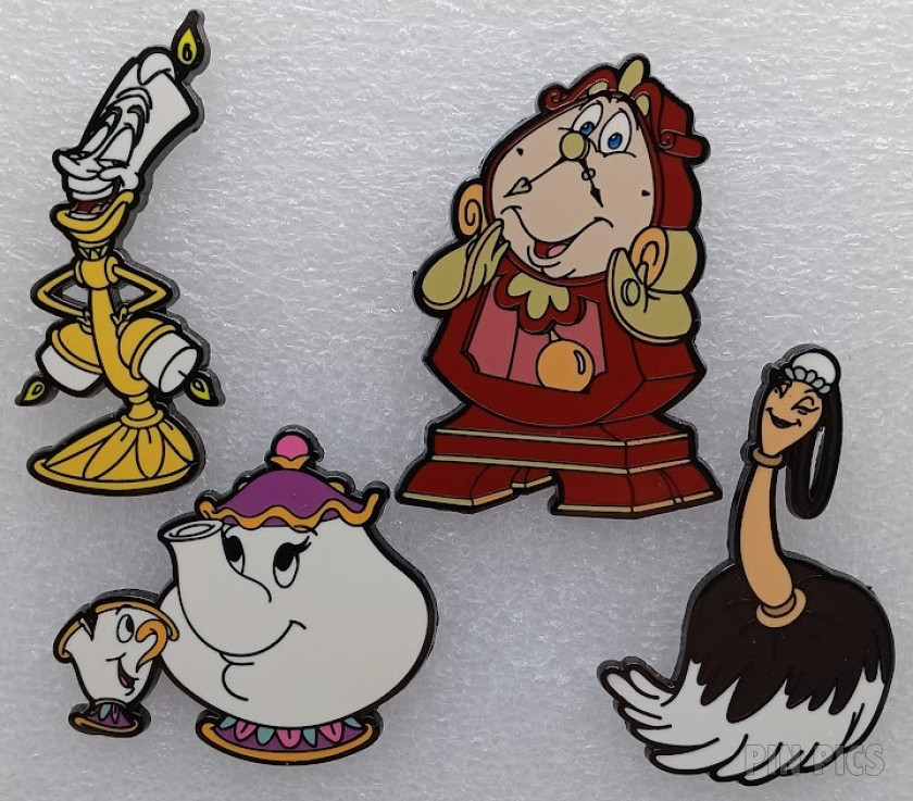 Loungefly - Lumiere, Cogsworth, Mrs Potts, Chip, Fifi - Beauty and the Beast Set