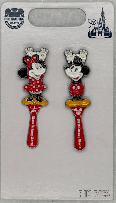 165455 - WDW - Mickey and Minnie Set - Backscratcher - 50th Anniversary Vault Collection