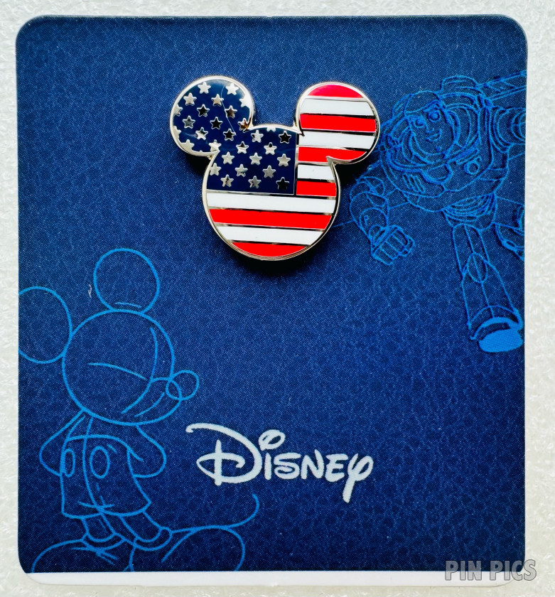 165507 - DIS - Mickey Head Icon - Patriotic - American Flag