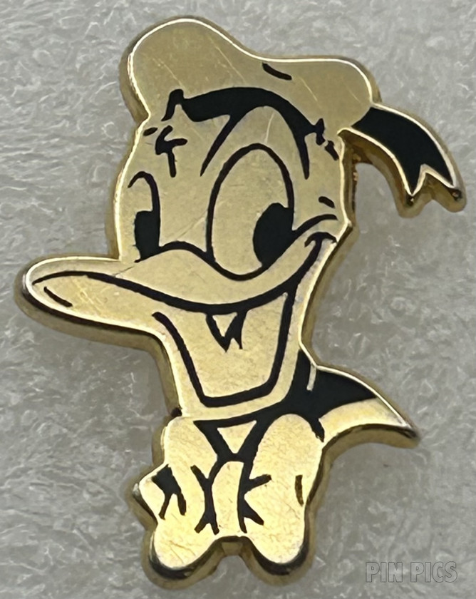 Donald Duck Head - Gold with Black Outline