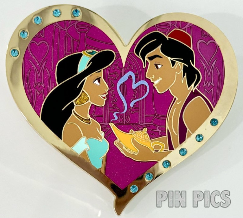 WDI - Aladdin and Jasmine - Valentine Jeweled Heart - Jumbo