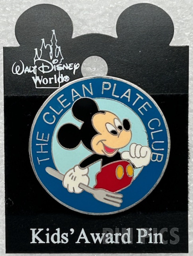 6391 - WDW - Mickey Mouse - Clean Plate Club - Kids Award Pin