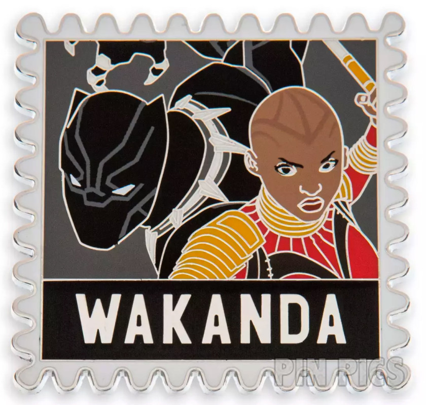 Black Panther and Okoye - Wakanda Postcard - Wish You Were Here - One Family - Postage Stamp - Marvel