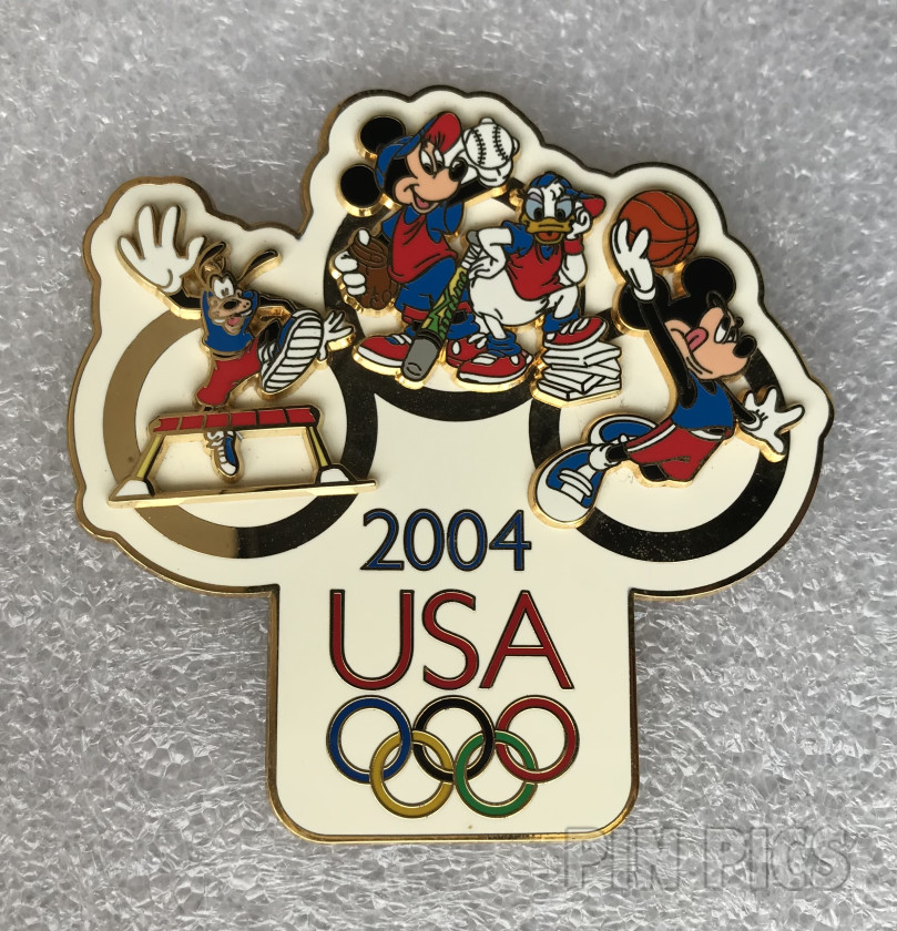 WDW - Mickey, Minnie, Goofy and Daisy - Multisport - USA Olympic Logo 2004 - Jumbo