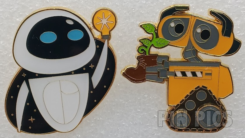 Loungefly - WALL-E and EVE Set - Holding Plant and Light Bulb - Pixar - BoxLunch
