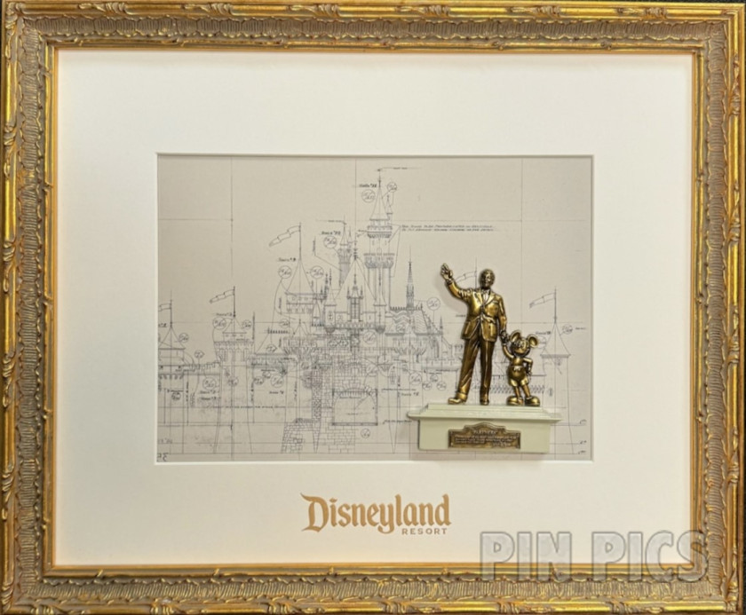 DL - Disneyland - Partners Statue Frame - Castle Sketch - D23 2024