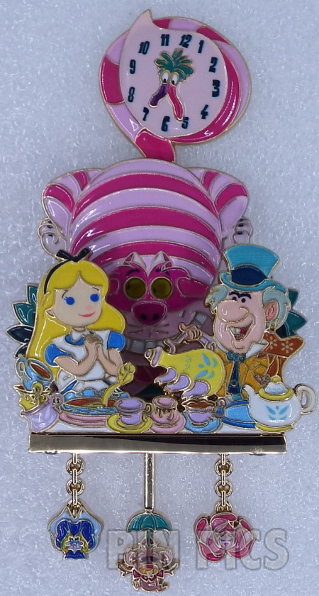 WDI - Alice, Mad Hatter, Cheshire Cat - Cuckoo Clock - D23 Expo 2024 - Alice in Wonderland