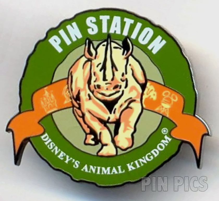 WDW - Rhino - Pin Station - The Adventure Begins Pin Safari 2001 - Animal Kingdom