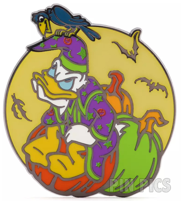 Angry Donald - Crow on Head - Happy Halloween 2024 - Mickey Mouse Family Collection - Glow in the Dark