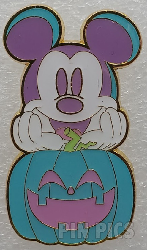 Loungefly - Mickey Mouse - Blue and Pink Pumpkin - Pastel - Halloween - Black Light - BoxLunch