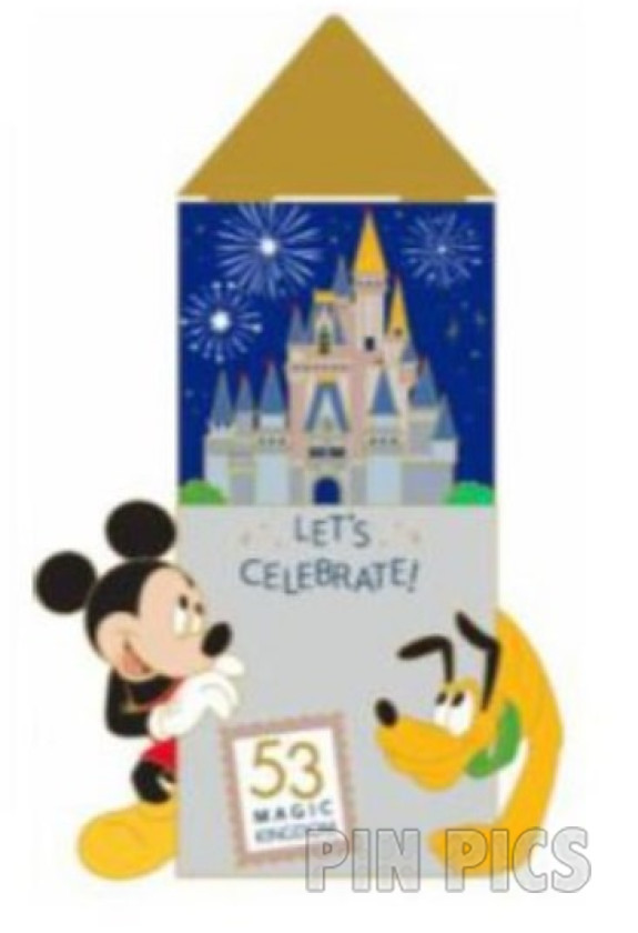 WDW - Mickey and Pluto - Envelope - Magic Kingdom 53rd Anniversary - Hinged - Slider