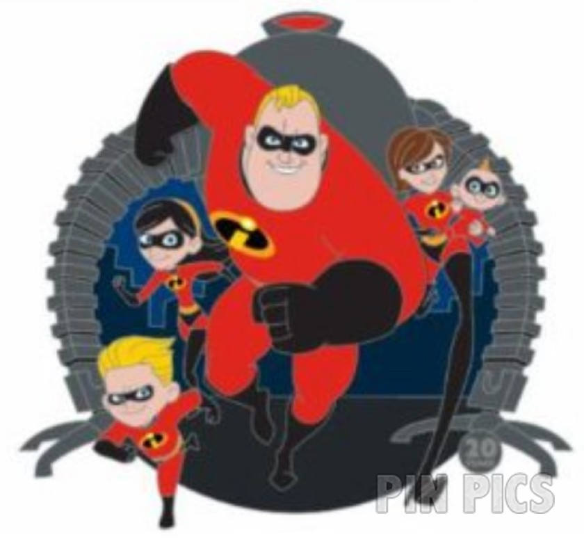 DIS - Bob, Helen, Violet, Dash, Jack-Jack Parr - 20 Years - 20th Anniversary - Jumbo - Incredibles - Pixar