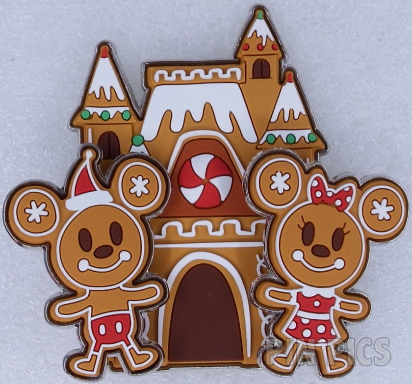 DIS - Mickey and Minnie Castle Set - Gingerbread Cookies - Christmas Build-a-Pin - Free-D