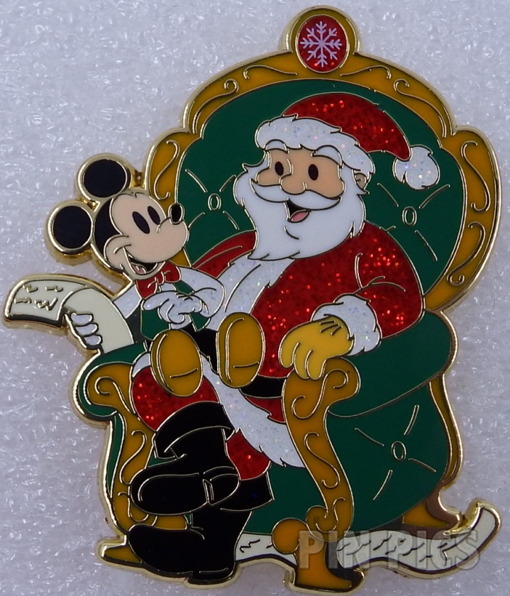 Mickey Sitting on Santa's Lap - Mickey Mouse Family Christmas Collection