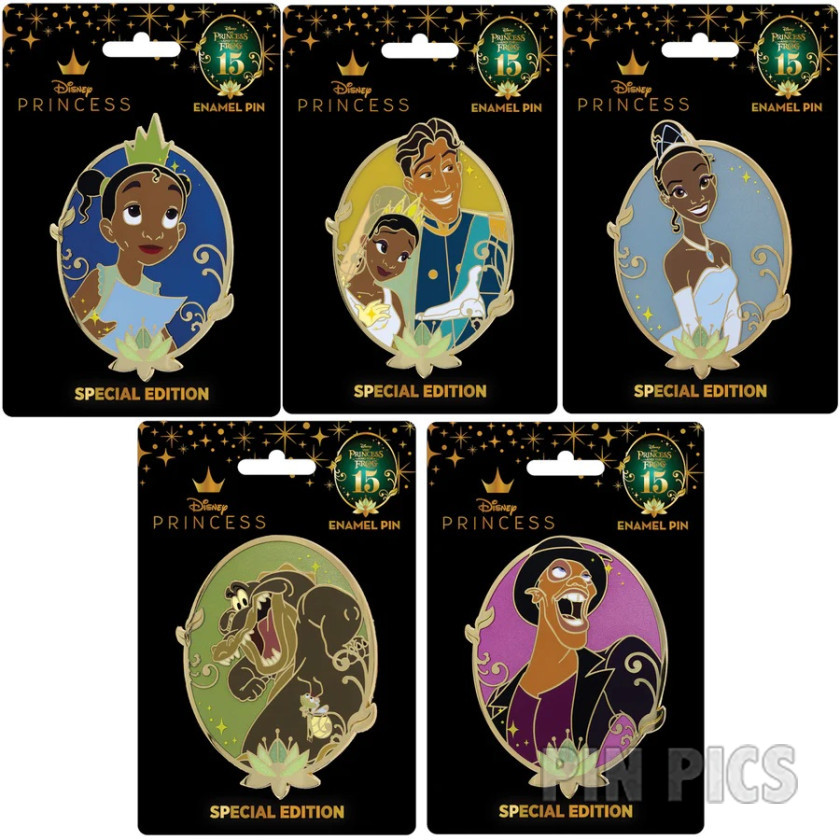 PALM - Naveen, Tiana, Dr Facilier, Louis, Ray - 15th Anniversary Set - Princess and the Frog