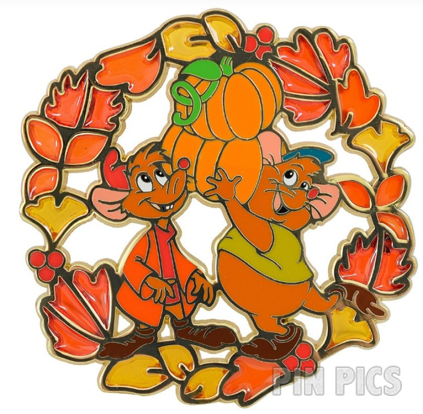 DPB - Jaq and Gus - Autumn Wreath - Stained Glass - Mice - Cinderella