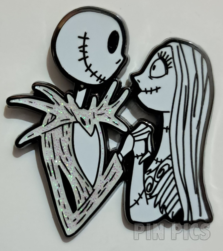 PALM - Jack Skellington and Sally - Couple in Love - Nightmare Before Christmas - B/W Glitter