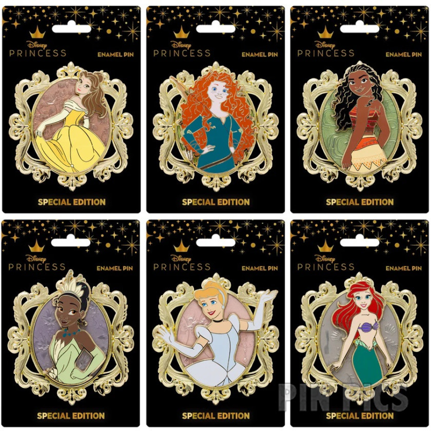 PALM - Belle. Merida, Moana, Tiana, Cinderella, Ariel - Princess Cameo Set - Jumbo