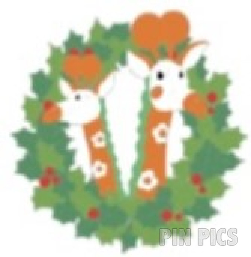 DL - Giraffes - It's a Small World Animals - Mystery - Christmas Holiday Wreath Collection