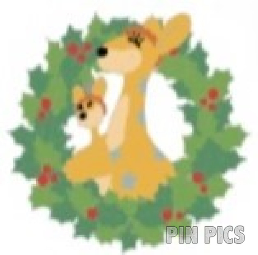 DL - Kangaroo and Baby Roo - It's a Small World Animals - Mystery - Christmas Holiday Wreath Collection