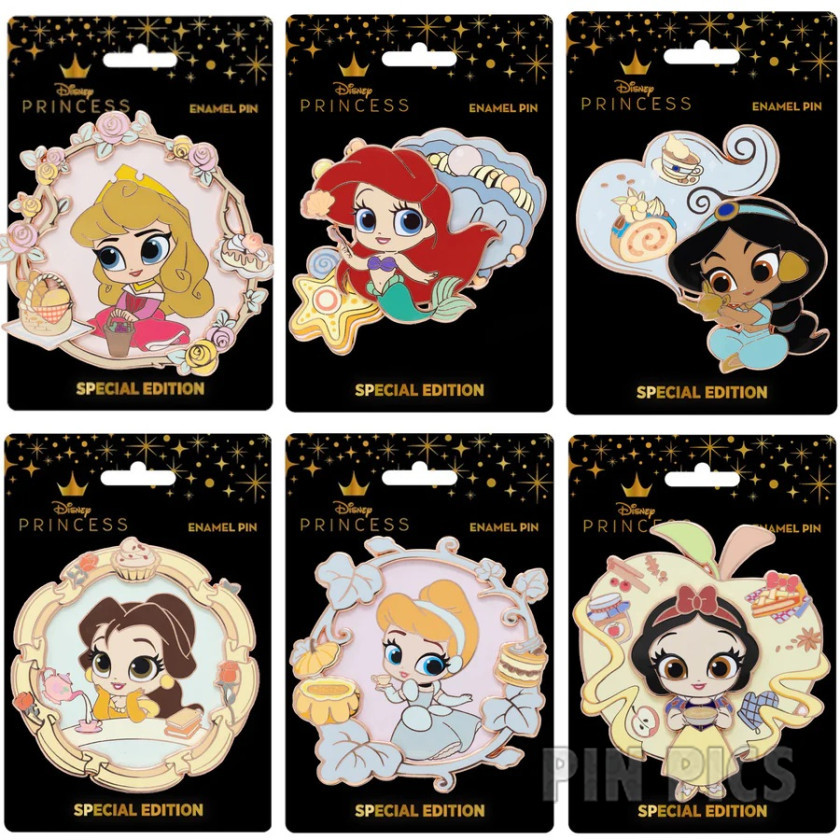 PALM - Aurora, Ariel, Jasmine, Belle, Cinderella, Snow White - Cutie Princess and Food Set - Jumbo