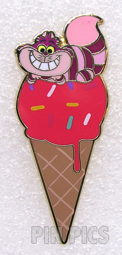 PALM - Cheshire Cat - Sitting on Pink Ice Cream Cone - Alice in Wonderland