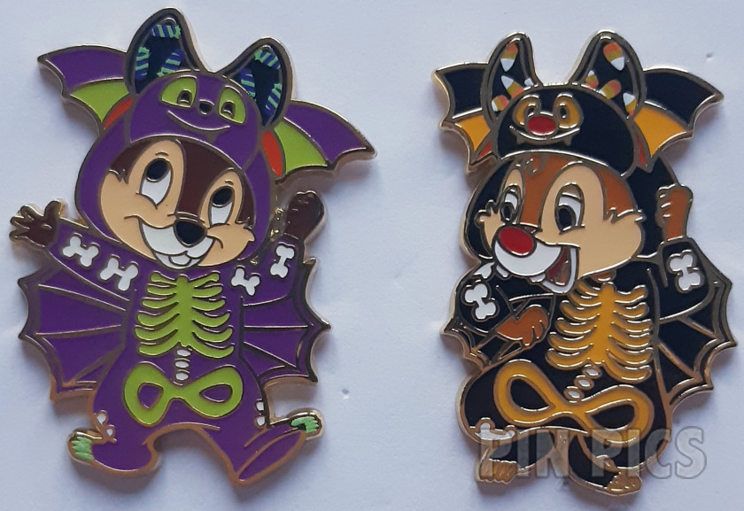 HKDL - Chip and Dale - Skeleton Bat Costumes - Happy Halloween