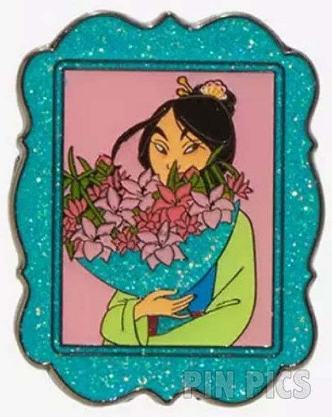 Loungefly - Mulan - Princess Portraits in Glitter Frames Set - Floral Bouquet - Hot Topic