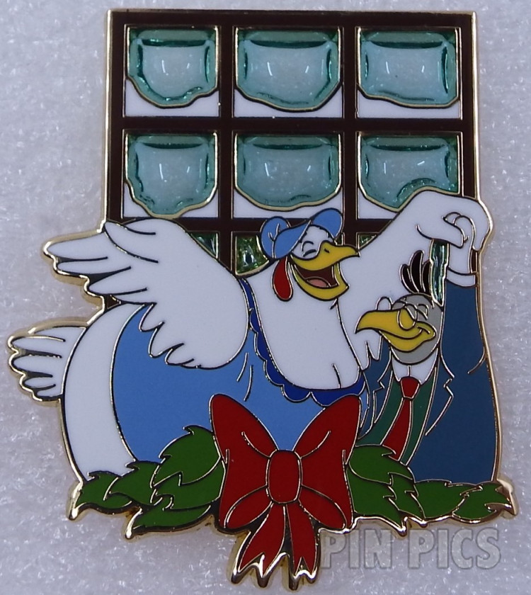 Clara Cluck and Gus Goose - Advent Calendar - Mickey's Christmas Carol - Stained Glass