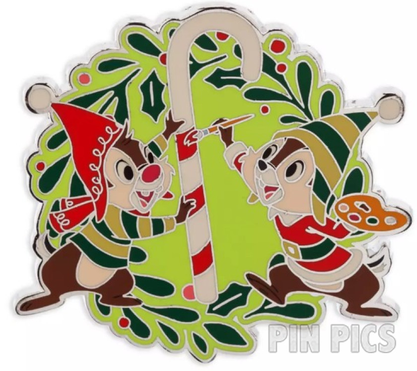 Chip and Dale Dressed Like Elves - Painting Candy Cane - Making Christmas Magical