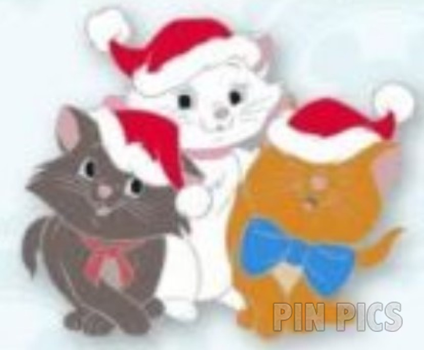 DLP - Marie, Berlioz, Toulouse - Kittens in Santa Hats - Christmas 2024 - Aristocats