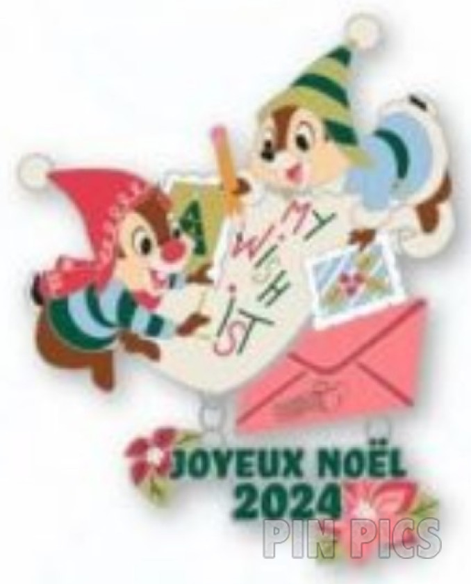 DLP - Chip and Dale - Writing My Christmas Wish List - Joyeux Noel 2024 - Dangle